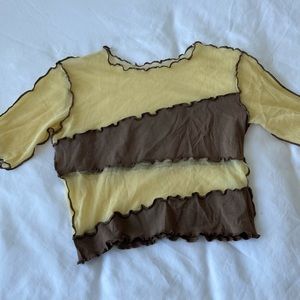 Patchwork Mesh Crop Top